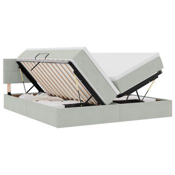 Cama Con Almacenamiento Con Cabecera 2 Uds. Gris Claro Vidaxl