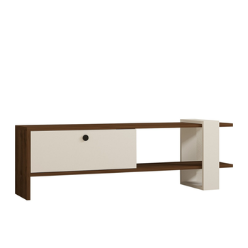 Mueble Tv De Madera Y Blanco Con Espacio De Almacenamiento 120 Cm Loom