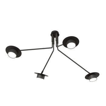 Lámpara de techo tevra negro (4 luces)