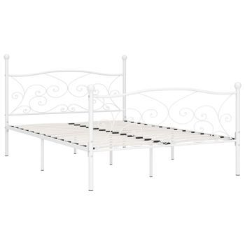 Estructura De Cama Con Somier Metal Blanco 140x200 Cm