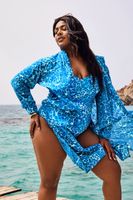 yours camisa playera extralarga azul leopardo mujer curvy y tallas grandes yours