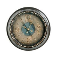 reloj de pared clasico con marco sintetico r 55 cm forma redonda accesorios para el hogar negro alboi