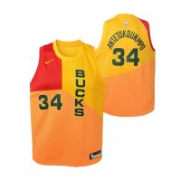 camiseta giannis antetokounmpo milwaukee bucks city edition - nike swingman ce junior