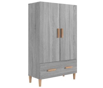 Aparador alto - mueble de almacenamiento de madera contrachapada gris sonoma 70x31x115 cm es534