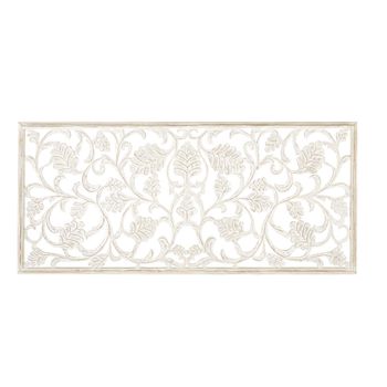 Decoración de pared de madera MDF tallada blanca 180x80 cm