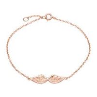 pulsera de plata 925 colgante ala de oro rosa