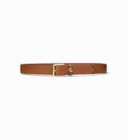lauren ralph lauren para mujer 412968765002 cinturon de piel con hebilla de logotipo marron m casual
