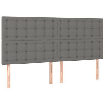 Cabecero De Cama Gris Oscuro 180x5x118/128 Cm De Tela Vidaxl