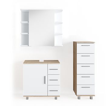 Conjunto De Muebles De Baño Ilias 3 Piezas, Con Mueble Alto Vicco
