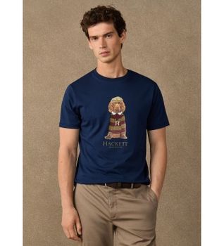 Hackett London para hombre. HM5000150 Camiseta Harry marino (XXL), Casual, Algodón, Manga corta