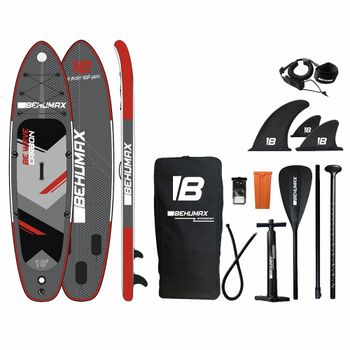 BEHUMAX - Tablas de Paddle Surf Be Wave Carbon hinchable con tecnología Dropstitch y 3 aletas para máxima estabilidad