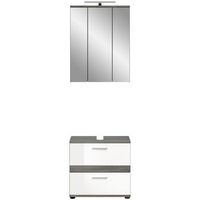 conjunto de muebles de bano william  gris oscuro y blanco  60x191x34 cm  con led