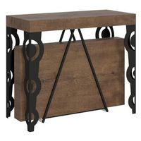 consola extensible 90x40300cm aceres nogal estructura antracita