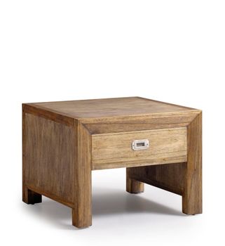 Mesa de centro un cajón de madera marrón anch. 60 cm