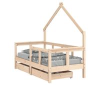 vidaxl estructura de cama para ninos con cajones madera pino 70x140 cm