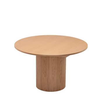 Mesa comedor extensible 4-6 personas madera ø120-160cm - madera clara