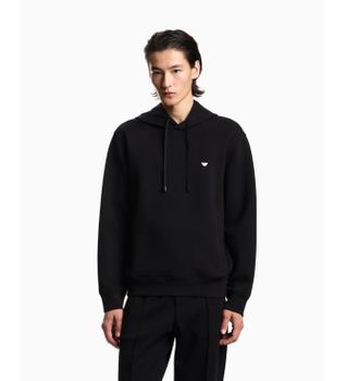Emporio Armani para hombre. EM004531_AF10013 Sudadera con Microbordado de Águila negro (S), Casual, Algodón