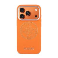 guess funda para iphone 17 pro max r carcasa efecto piel naranja con logo guess diseno elegante y ajuste preciso