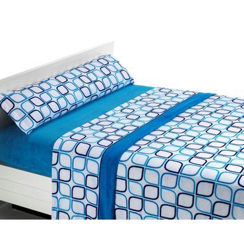 Juego De Sábanas De Coralina Spring - 4 Piezas - Cama 200 - Azul - (disponible En Varios Tamaños Y Colores)
