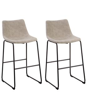 Conjunto de 2 sillas de bar  beige