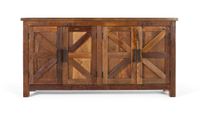 aparador rustico con cuatro puertas hecho a mano en madera reciclada