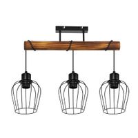 bailey ii - plafon de madera color negro 52 cm e27