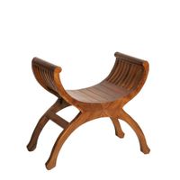 taburete de madera de teca marron