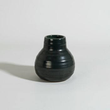 Jarrón de gres verde, 13 cm