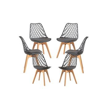Pack 6 Sillas Mima De Polipropileno 82*49*43 Cm - Gris Oscuro