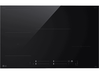 Placa inducción - LG CBIZ3035B, 4 zonas, 2 zonas Flex, 80 cm, Cristal negro