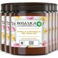 botanica by air wick pack 6  velas aromaticas cera natural aroma vainilla y magnolia del himalaya
