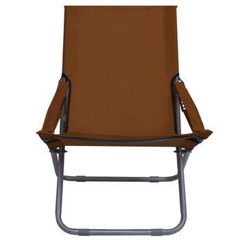 Pack 2 Uds Sillón De Playa| Sillas De Playa Plegables Tela Marrón
