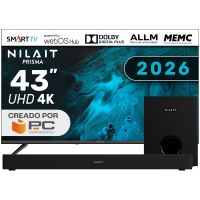 nilait prisma 43ud7004swos 43 led 4k smart tv webos  barra de sonido con subwoofer 120w dolby 21