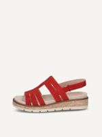caprice sandal red made of leather and textile without heel size 39