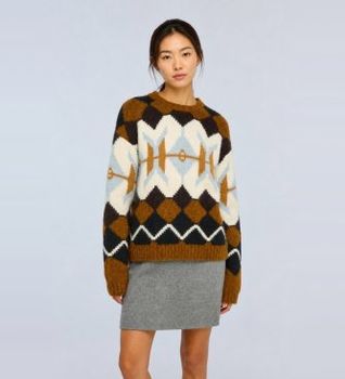 Semicouture para mujer. Y6WF20 Jersey Sherley marrón (S), Casual, Alpaca