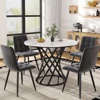conjunto de comedor - cocina y comedor - mdf metal y terciopelo - multicolor 80x80x76cm