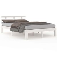 estructura de cama doble sin colchon madera blanco 150x200 cm vidaxl