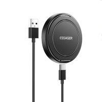 essager es-wc18 cargador inalambrico magnetico de 15w base de carga inalambrica rapida con soporte rotativo de 360 para