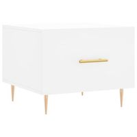 mesa de centro de diseno moderno y contemporaneo con cajon 50 x 50 x 40 cm madera de ingenieria blanca y hierro dec037881