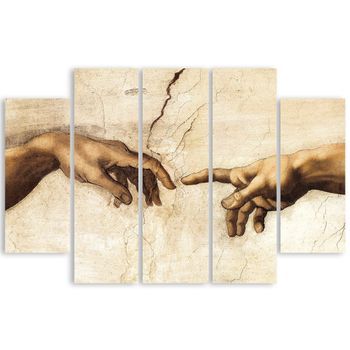 Legendarte - Cuadro Lienzo, Impresión Digital - La Creación De Adán (detalle) - Michelangelo Buonarroti - Decoración Pared Cm. 150x100 Tipo A2 (5