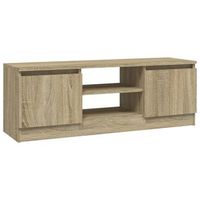 mueble de tv con puerta roble sonoma 102x30x36 cm