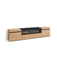 mueble tv frigiliana-01 con chimenea y luces led integradas