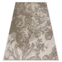 alfombra de cuerda sisal floorlux 20491 flores color champagnegris os 120x170 cm