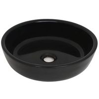 lavabo redondo de ceramica negro 42x12 cm vidaxl