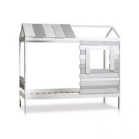 cama cabana con efecto envejecido 102x2006 cm barnie w vintage - grayscale 2006 x 1815 x 102 cm