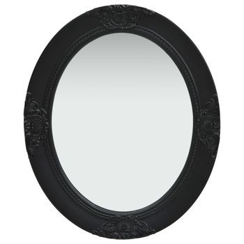 Espejo De Pared，espejo De Baño Estilo Barroco Negro 50x60 Cm Cfw111134