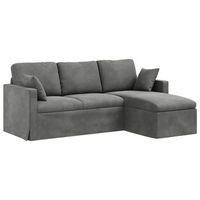 sofa gris oscuro 198 x 134 x 80 cm terciopelo vidaxl