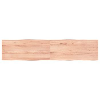 Tablero Mesa Madera Tratada Borde Natural Marrón 180x40x(2-4)cm Vidaxl
