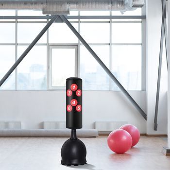 Saco De Boxeo De Pie Homcom Hdpe Pvc Epe, 50x50x165 Cm, Negro