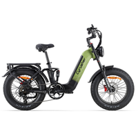 bicicleta electrica de ruedas anchas cyrusher kommoda 30 bateria de 48 v y 20 ah verde